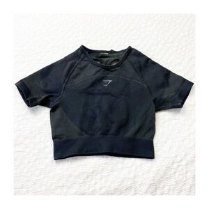 Gymshark xs black short sleeve sports bra